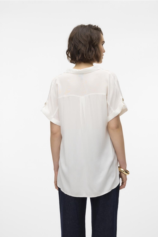 VMBUMPY S/S SHIRT WVN GA NOOS 10310139 Snow White